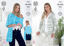 Load image into Gallery viewer, King Cole Vogue DK Knitting pattern 4766 Ladies Cardigan/Shawl 32-42 ins #1