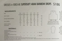 Load image into Gallery viewer, Sirdar Aran knitting pattern 5186 Dresses 16-26 ins