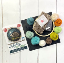 Load image into Gallery viewer, The Crafty Kit Company Hedgehog in a Hoop Needle Felting Kit