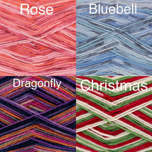 Load image into Gallery viewer, King Cole Zig Zag 4 Ply Knitting Sock Yarn Wool 100g Ball incl Christmas