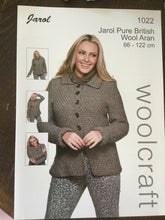 Load image into Gallery viewer, Jarol Aran knitting pattern 1022 - Ladies Jacket 34-48 ins