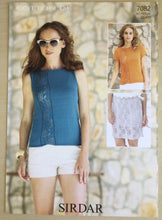 Load image into Gallery viewer, Sirdar DK knitting pattern 7082 - Ladies Top Vest & Skirt in Cotton DK 32-42ins