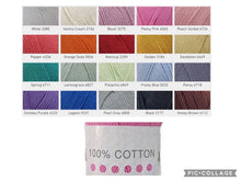 Load image into Gallery viewer, Cygnet 100% Pure Cotton DK Wool Yarn in 20 colours 100g