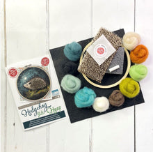 Load image into Gallery viewer, The Crafty Kit Company Hedgehog in a Hoop Needle Felting Kit