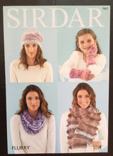 Load image into Gallery viewer, Sirdar Flurry knitting pattern 7957 Snood, Hat, Scarf, Wrist Warmers