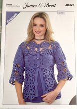 Load image into Gallery viewer, James C Brett Chunky crochet pattern JB327 - Ladies Cardigan 32.75-48 ins