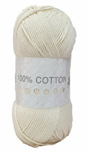Load image into Gallery viewer, Cygnet 100% Pure Cotton DK Wool Yarn in 20 colours 100g