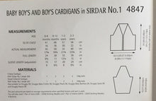 Load image into Gallery viewer, Sirdar DK knitting pattern 4847 -Boys Cardigans - 16-22 ins