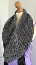 Load image into Gallery viewer, Women’s Hand Crocheted Scarf/Cowl/Neck Warmer Grey