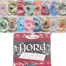 Load image into Gallery viewer, King Cole Fjord DK self patterning mock fair-isle double knitting wool yarn 100g