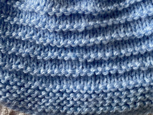 Load image into Gallery viewer, HAND KNITTED BABY BOYS HAT BEANIE 0-3 months blue BRAND NEW