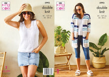 Load image into Gallery viewer, King Cole DK knitting pattern 5993 - Cardigan & Vest Top in Linen DK - 32-50 ins