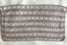 Load image into Gallery viewer, Baby Blanket - Grey & White with Blossom - 27” x 33” approx. Handmade Knitted