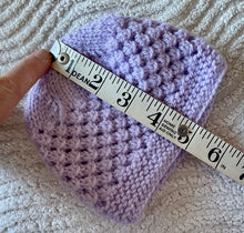 Load image into Gallery viewer, Hand Knitted Baby Hat Beanie Newborn Brand New Lilac