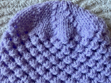 Load image into Gallery viewer, Hand Knitted Baby Hat Beanie Newborn Brand New Lilac