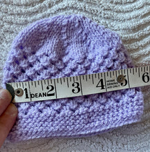 Load image into Gallery viewer, Hand Knitted Baby Hat Beanie Newborn Brand New Lilac