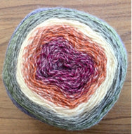 King Cole Curiosity DK Wool/Yarn Cake Self Striping Knitting - Mulberry - 150g