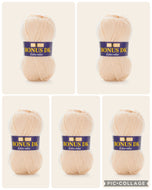 Sirdar Hayfield Bonus DK Knitting/Crochet Wool/Yarn Pack 5 x 100g Biscuit