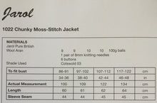 Load image into Gallery viewer, Jarol Aran knitting pattern 1022 - Ladies Jacket 34-48 ins
