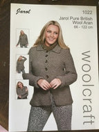 Jarol Aran knitting pattern 1022 - Ladies Jacket 34-48 ins