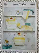 Load image into Gallery viewer, James C Brett DK Knitting pattern JB284 Baby Sweaters &amp; Slipovers 14-22 in

