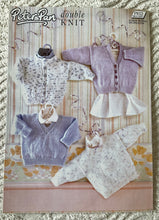 Load image into Gallery viewer, Peter Pan DK knitting pattern P813 Sweaters &amp; Cardigans 16-22ins
