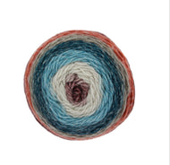 King Cole Curiosity DK Wool/Yarn Cake Self Striping Knitting - Sunset - 150g