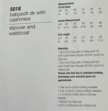 Load image into Gallery viewer, Jenny Watson DK knitting pattern 5018 - Babies’ Slipover &amp; Waistcoat 12-20 ins
