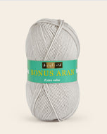 Sirdar Hayfield Bonus Aran Kntting/Crochet Wool/Yarn 100g Acrylic -  Pearl Grey