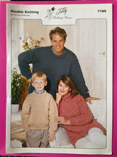 Load image into Gallery viewer, Teddy DK Knitting Pattern 7165 - Family Sweaters 24-46 ins
