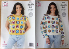 Load image into Gallery viewer, King Cole DK crochet pattern 5944 - Jumper &amp; Capped Sleeve Top - 28-54ins
