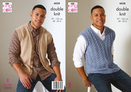 King Cole DK knitting pattern 6038 -  Waistcoat & Sweater Vest - 38-52 ins