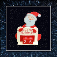Santa Advent Days Til Christmas Countdown. Father Christmas Wooden