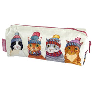 Pencil case, notions case, pouch - Cats in Hats by Emma Ball