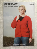 Woolcraft DK knitting pattern JL011 - Ladies Cardigan - 32-48 ins (81-121cms)L