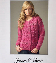 Load image into Gallery viewer, James C Brett chunky knitting pattern JB072 Ladies Cardigan 32-42ins
