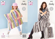 King Cole Chunky Knitting pattern 5935 Blanket & Cushions in Safari Chunky