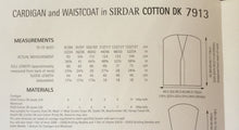Load image into Gallery viewer, Sirdar DK Knitting Pattern 7913 - Ladies Cardigan &amp; Waistcoat 32-54 ins
