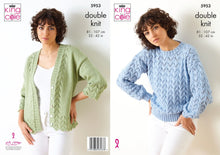 Load image into Gallery viewer, King Cole DK Knitting pattern 5953 Sweater &amp; Cardigan  32-42 ins
