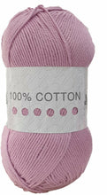 Load image into Gallery viewer, Cygnet 100% Pure Cotton DK Wool Yarn in 20 colours 100g
