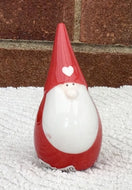Red & White Ceramic Gonk Valentines / Christmas Decoration - 10cm