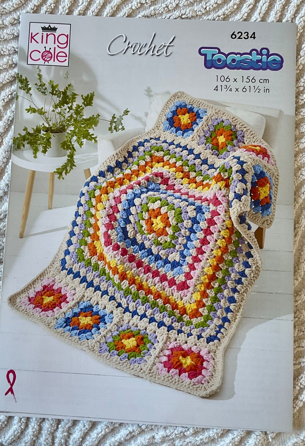 King Cole CROCHET PATTERN 6234 Granny Square Blankets For Toastie Yarn