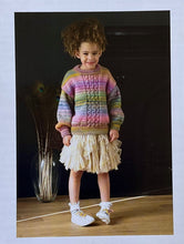 Load image into Gallery viewer, James C Brett DK double knitting pattern JB925  Girls &amp; Dress Sweater 22-32 ins
