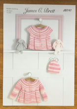 Load image into Gallery viewer, James C Brett DK Knitting pattern JB747 Baby Cardigan &amp; Hat 14-22 in
