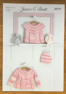 James C Brett DK Knitting pattern JB747 Baby Cardigan & Hat 14-22 in
