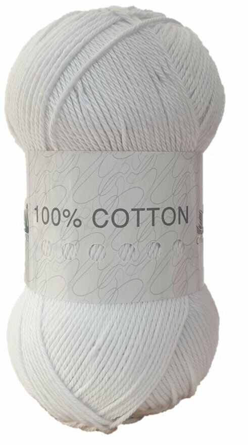 Cygnet 100% Pure Cotton DK Wool Yarn in 20 colours 100g