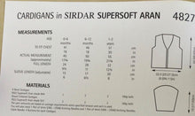 Load image into Gallery viewer, Sirdar Aran Knitting Pattern 4827 Baby’s Cardigans 16-20 ins
