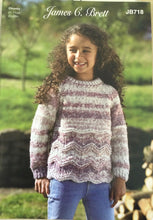 Load image into Gallery viewer, James C Brett chunky knitting pattern JB718 Girl’s Sweater #1
