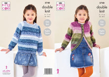 Load image into Gallery viewer, King Cole DK Knitting pattern 5740 Cardigan  &amp; Sweater 20-28 ins
