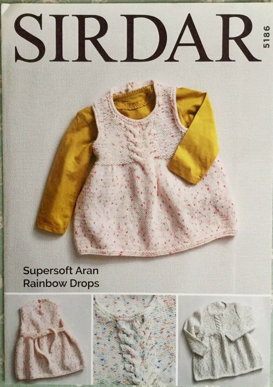  Sirdar  Aran knitting pattern 5186   Dresses  16-26 ins